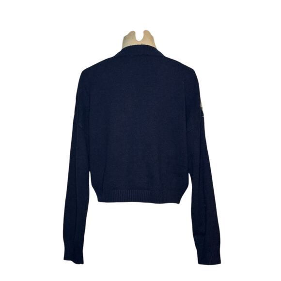 Witty Fox Blue & White Argyle V-Neck Buttoned Cardigan Size Large - Picture 11 of 14